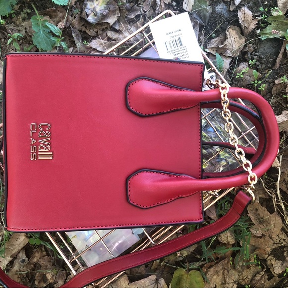 NWT Cavalli Class Fino Top Handle Phone 📱 Crossbody Bag Color Red - Picture 10 of 10
